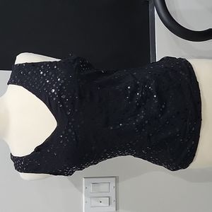 Womens INC faux Sequin v neck tank sz Large